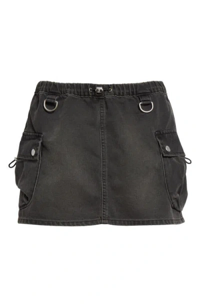 Coperni Denim Cargo Miniskirt In Black