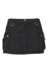 Coperni 'cargo Denim' Mini Skirt With Pockets And Elastic Waistband
