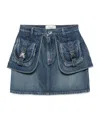 Coperni Mini Skirt With Belt Loops And Pockets In Blue