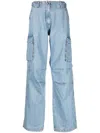 Coperni Denim Cargo Trousers In Blue