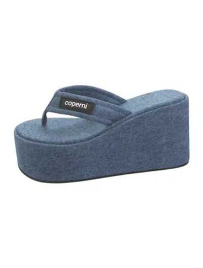 Pre-owned Coperni Denim Espadrilles In Blue
