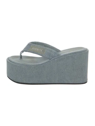 Pre-owned Coperni Denim Flip Flops In Blue