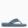Coperni Blue Denim Branded Flip Flops In Blue