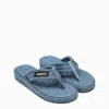 Coperni Blue Denim Branded Flip Flops In Blue