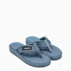 Coperni Blue Denim Branded Flip Flops In Blue
