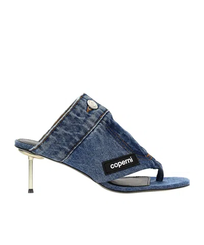 Coperni Denim High-heeled Sandals In Blue