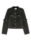 Coperni Oversized Black Denim Jacket With Unique Strap Details In Black