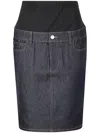 Coperni Blue Hybrid Denim Midi Skirt In Blue