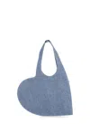 Coperni Womens Washed Blue Heart-shaped Cotton-denim Tote Bag In Blue