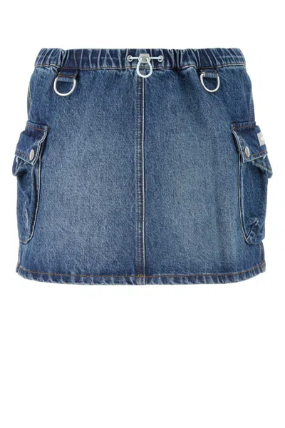 Coperni Denim Mini Shirt In Blue