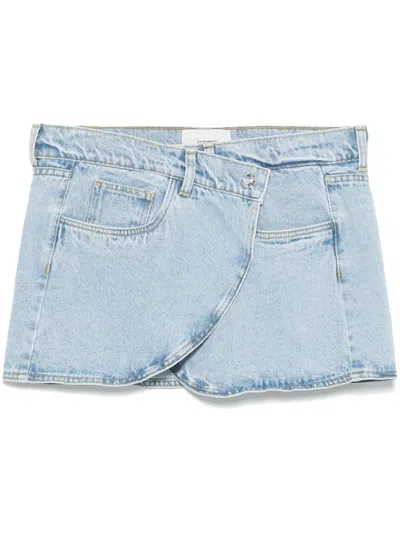 Coperni Denim Mini Skirt In Blue