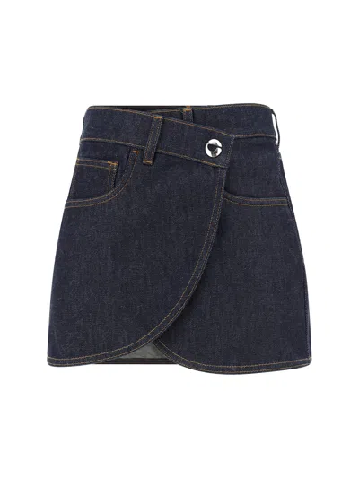 Coperni Denim Mini Skirt In Blue