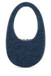 Coperni Swipe Denim Mini Leather Handbag In Blue