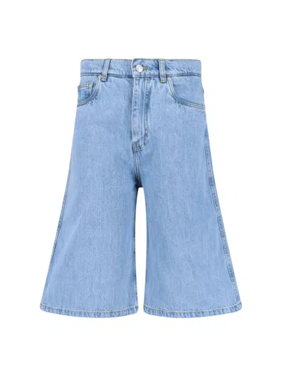 Coperni Denim Shorts In Light Blue Cotton
