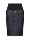 Coperni Blue Hybrid Denim Midi Skirt