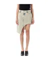 Coperni Denim Skirt With Multiple Pockets In Nude