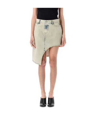 Coperni Denim Skirt With Multiple Pockets In Grey