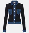 Coperni Second Skin Denim-trimmed Ribbed Stretch-lyocell And Cotton-blend Shirt In Schwarz