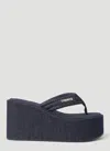 Coperni Blue Wedge Denim Sandals In Blue