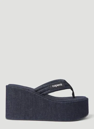 Coperni Blue Wedge Denim Sandals