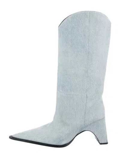 Pre-owned Coperni Denim Western Boots In Blue