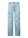 Coperni Denim Wide Leg Cargo Pants In Blue