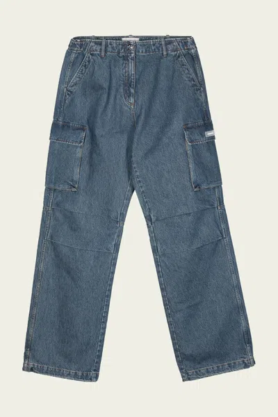 Coperni Wide-leg Cargo Jeans In 蓝色
