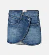 Coperni Denim Wrap Skirt In Blue