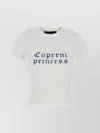 Coperni White Crewneck T-shirt With Maxi Print On The Front And Logo Print On The Rear In Cotton Woman
