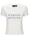 Coperni White Crewneck T-shirt With Maxi Print On The Front And Logo Print On The Rear In Cotton Woman