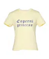 Coperni Fitted T-shirt With Playful Graphic And Round Neckline In Nude