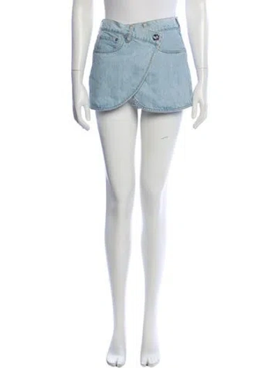 Pre-owned Coperni Distressed Accents Mini Skirt In Blue
