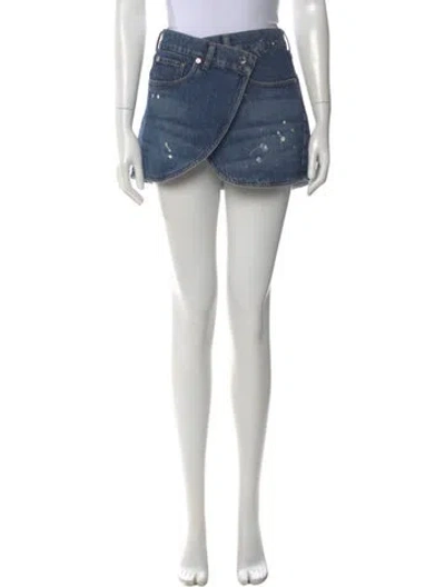Pre-owned Coperni Distressed Accents Mini Skirt In Blue