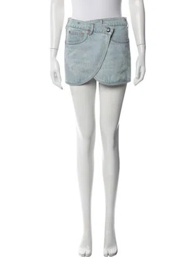 Pre-owned Coperni Distressed Accents Mini Skirt In Blue