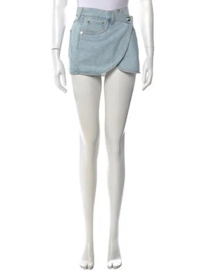 Pre-owned Coperni Distressed Accents Mini Skirt In Blue