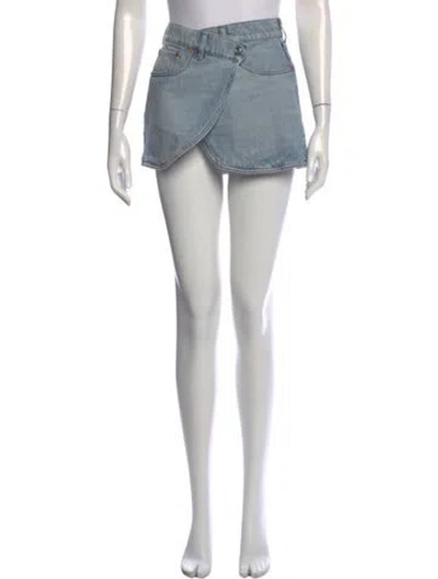 Pre-owned Coperni Distressed Accents Mini Skirt W/ Tags In Blue