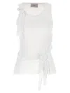 Coperni Tank Top With Distressed Rose Rib In White
