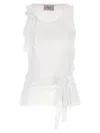 Coperni Distressed Rose Rib Tank Top In White