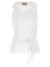Coperni Distressed Rose Rib Tank Top In White