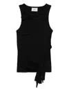 Coperni Black Cotton Top With Front Detail In Black