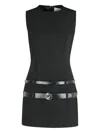 Coperni Black Sleeveless Mini Dress With Two Adjustable Belts On The Front In Tech Fabric Woman In Black