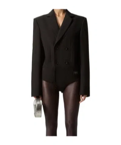 Coperni Double-breasted One-piece Jacket In Black
