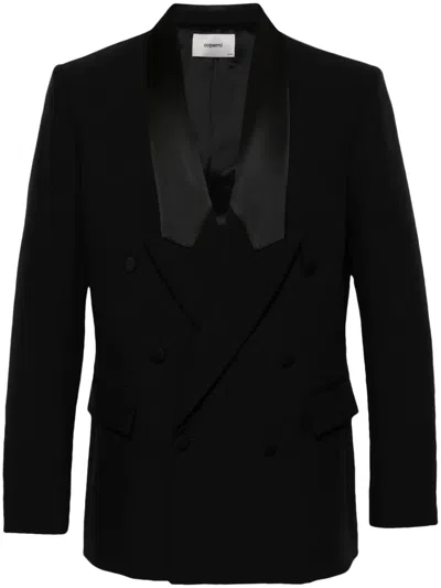 Coperni Double-breasted Recycled-polyester Blazer In Black