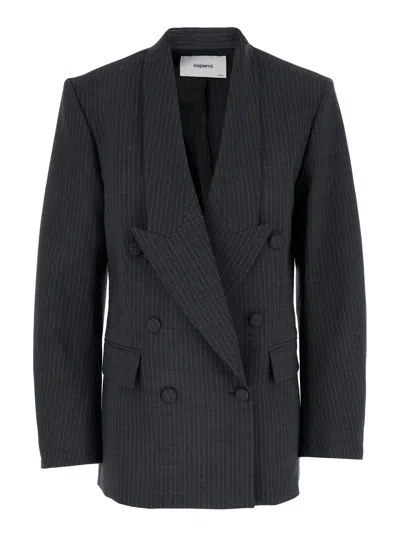 Coperni Double Breasted Tailored Jacket In Grey