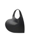 Coperni Heart-shaped Black Bag With Adjustable Shoulder Strap In Black