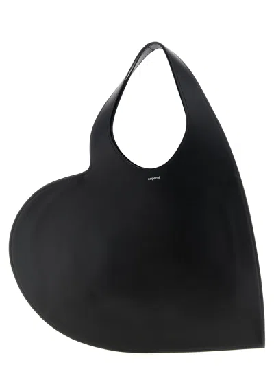 Coperni Double Heart Shoulder Bag In Black