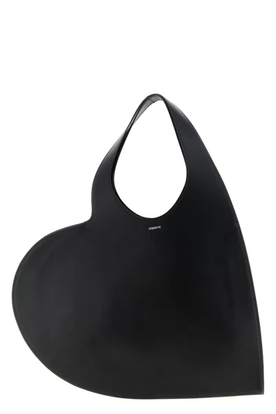 Coperni 'double Heart' Shoulder Bag In Black