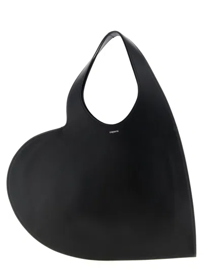Coperni Double Heart Shoulder Bag In Black