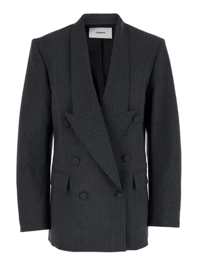 Coperni Woman Blazer Charcoal Size M Virgin Wool, Elastane In Multi