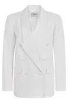 Coperni Tailored Double Breasted Blazer Structured Cut In White